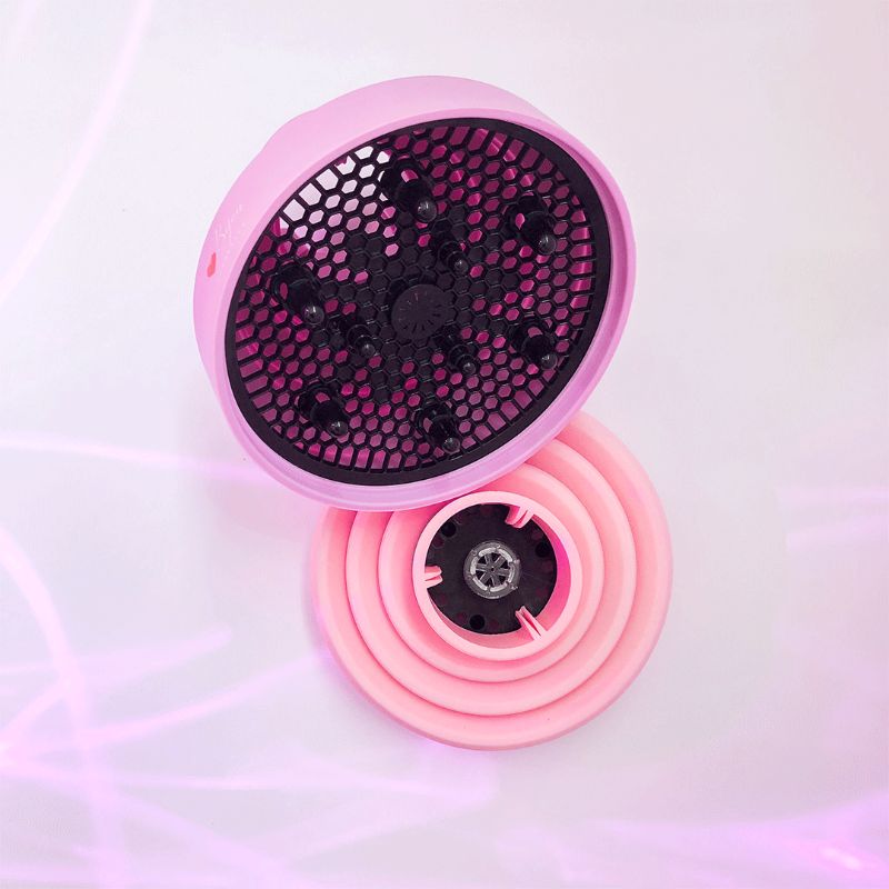 Difusor portable universal para secado de pelo, color lila y rosa