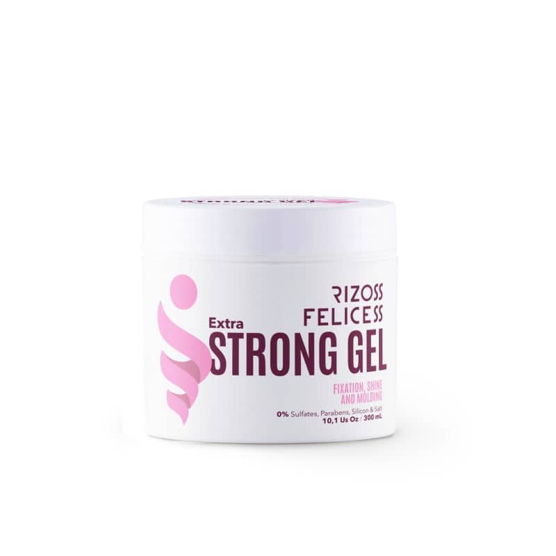 Gel Extra Fuerte - Rizos Felices 300 ml Creado para dar mayor fijación a los rizos más rebeldes o con mayor tendencia al frizz. Deja efecto duro que se rompe fácilmente con la presión de las manos.